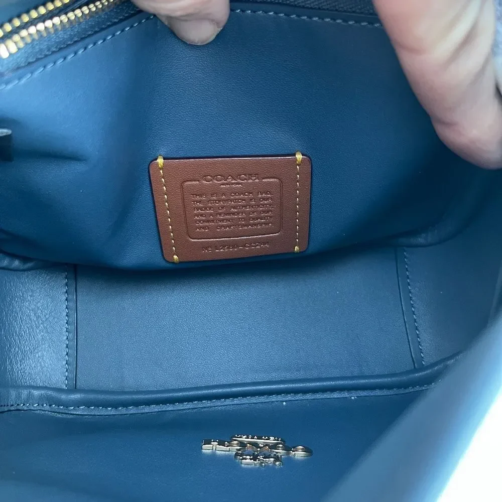 Authentic Coach Hadley Mini Denim Crossbody Bag Purse